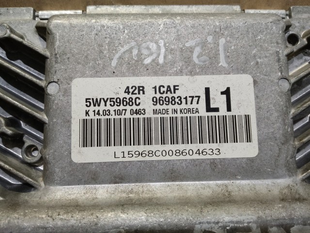 Chevrolet Aveo 2009-2011 1,2 16v benzin motorvezérlő 96983177 , 5WY5968C