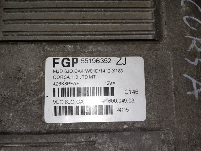 Opel Corsa C 1,3 16v Diesel motorvezérlő 55196352