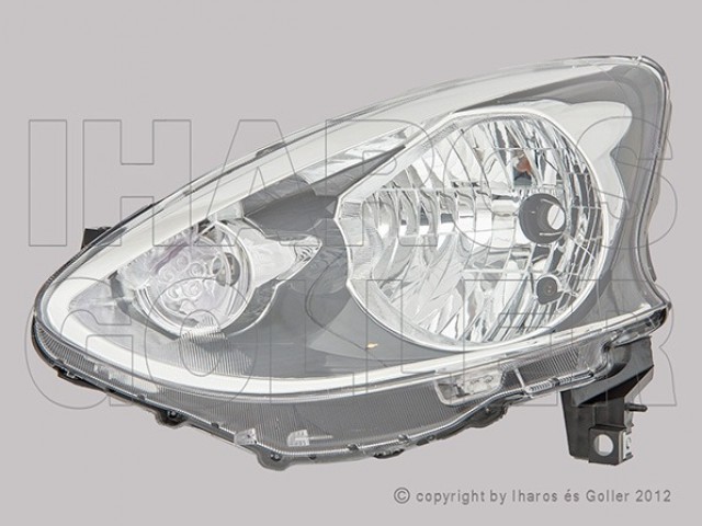 Nissan Micra K13 2013.06.01-2017.02.01 utángyártott új bal első fényszóró H4 sötét házas (motorral) TYC