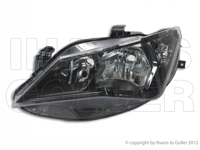 Seat Ibiza 5P 2012.03.24-2015.03.02 utángyártott új bal első fényszóró 2H7 fekete házas (motoros) TYC