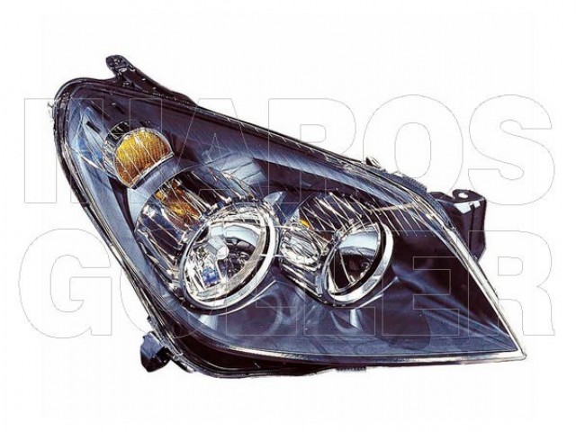 Opel Astra H 2003.09.01-2014.08.31 utángyártott új jobb első fényszóró H7/H1 fekete házas (motorral) DEPO