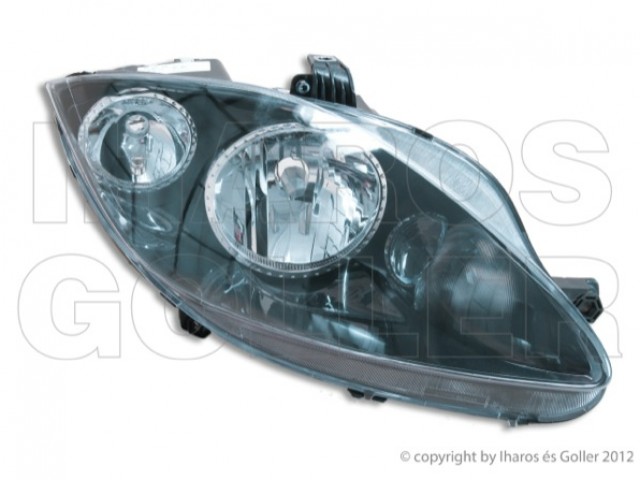 Seat Altea 5P 2009-2015, Altea XL, Toledo, Leon utángyártott új jobb első fényszóró H7/H1 fekete házas (motorral) TYC