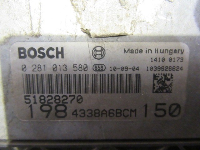 151503 Fiat Bravo 2007-2014 1,9 16v Diesel motorvezérlő szett 51828270 , 0281013580