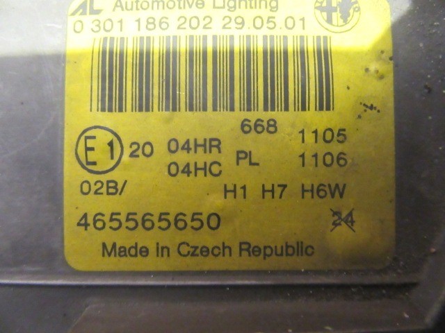 153624 Alfa Romeo 147 2000-2005 jobb első fényszóró 46556565