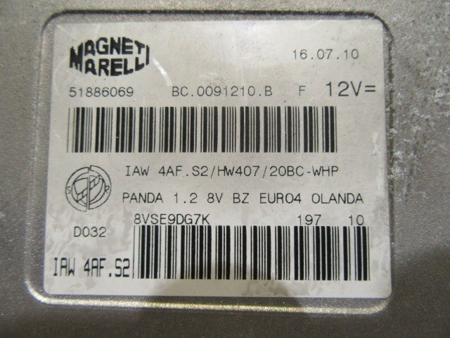 Fiat Panda II. 1,2  8v benzin motorvezérlő 51886069