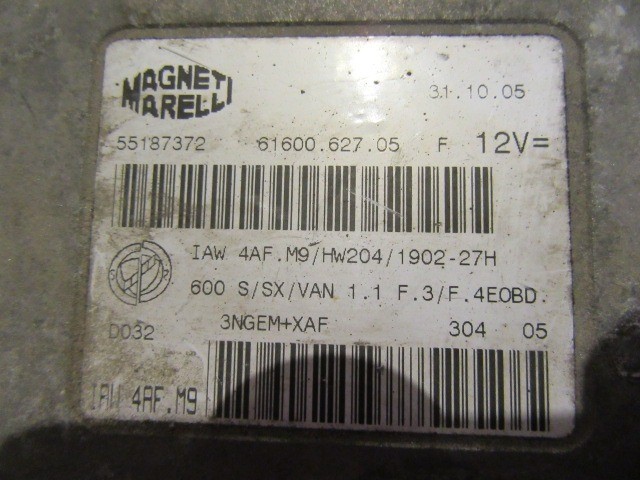 Fiat Seicento 1,1 8v benzin motorvezérlő 55187372