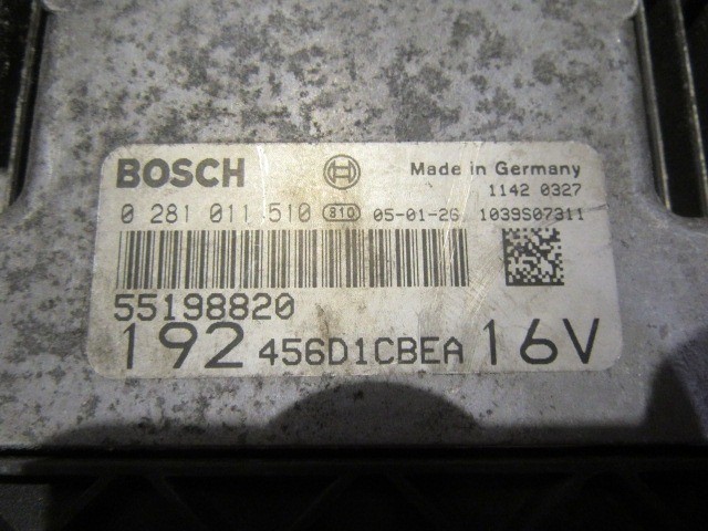 58336 Fiat Stilo 1,9 16v Diesel motorvezérlő szett 55198820 , 0281011510