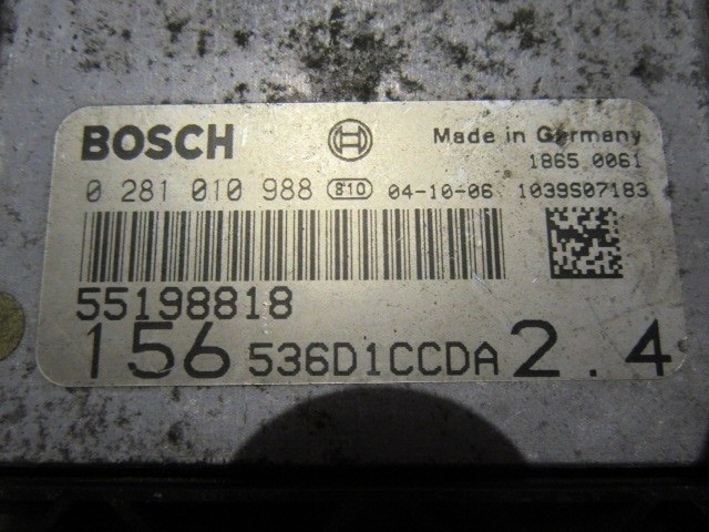 Alfa Romeo 156 2,4 Jtd 20v, motorvezérlő 55198818 , 0281010988 