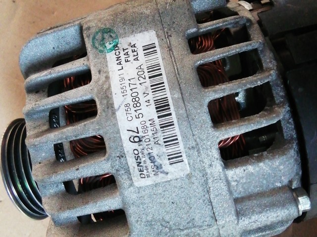 Fiat Tipo, 500, Panda III.  1,2-1,4 benzin, 120 A-os, klímás generátor 51880171