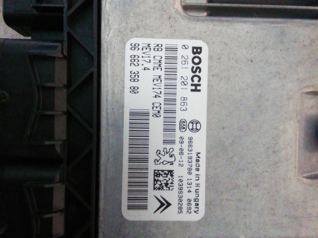 Citroen C3 Picasso  2009-2017 1,4 16v benzin motorvezérlő 9664983480, 0261201863, 9663193780