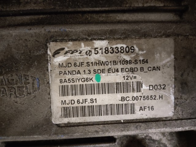 Fiat Panda 1,3 16v Mjet motorvezérlő 51833809