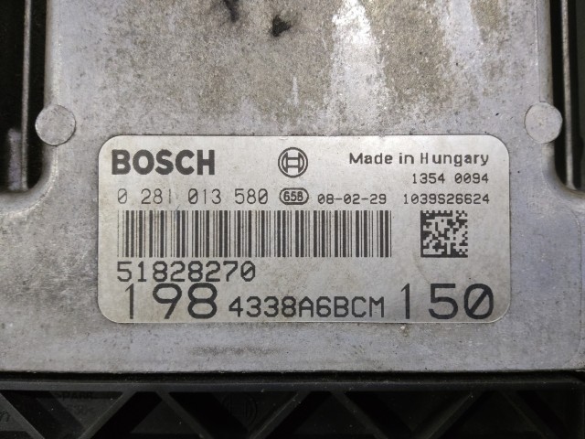 166156 Fiat Bravo 2007-2014  1,9 16v Diesel motorvezérlő szett 0281013580 , 51828270