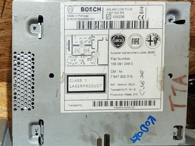 171939 Alfa Romeo Giulietta 2010-2013 Bosch Cd-s rádió 156091249