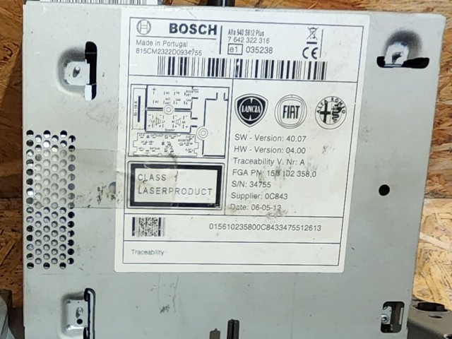 171941 Alfa Romeo Giulietta 2010-2013 Bosch Cd-s rádió 156102358