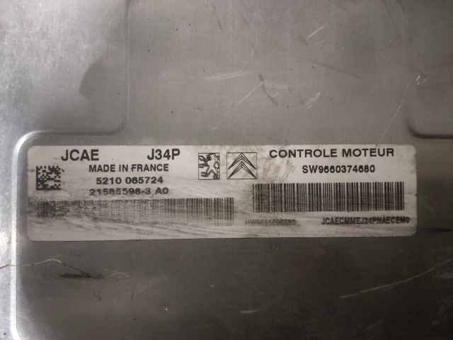 Citroen C3 2002-2010 benzin motorvezérlő  JCAEJ34P 