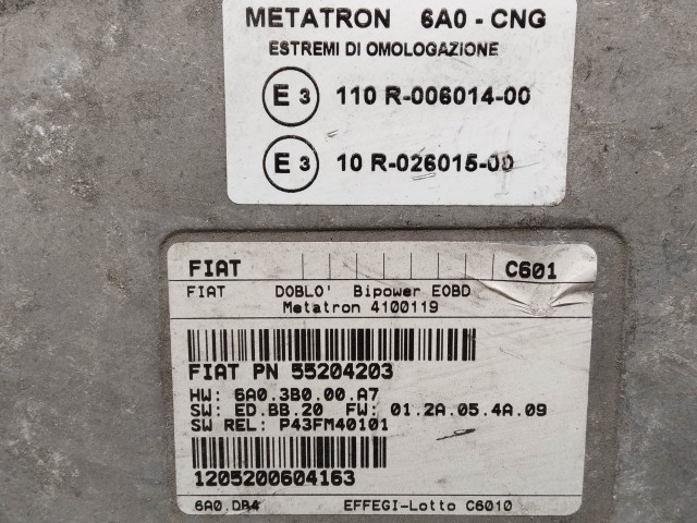 Fiat Doblo II. 2005-2009 1,6 16v CNG motorvezérlő szett  55204203