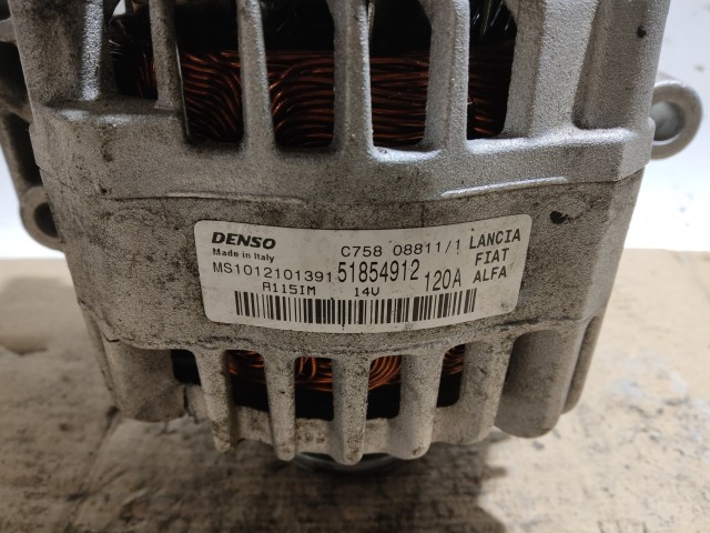 167963 Alfa Romeo, Fiat, Lancia, Citroen, Peugeot, Opel 1,3 16v Diesel generátor 120A 51854912 (képen látható szíjtárcsa sérüléssel)