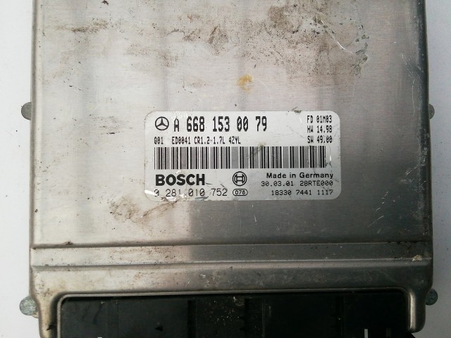 Mercedes Benz A-Class (W168)  A 170 Cdi Diesel Motorvezérlő 0281010752 , A6681530079