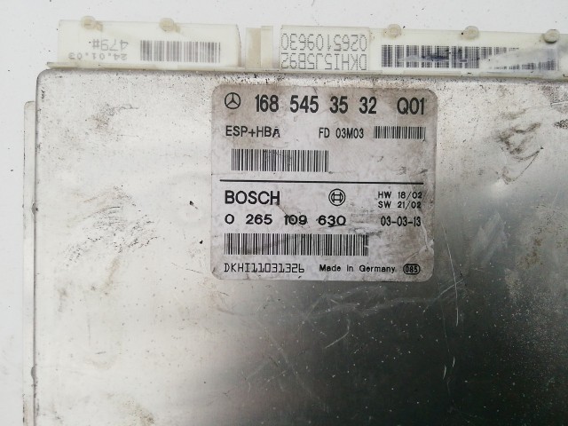 Mercedes Benz A-Class (W168) 2001-2004 Abs vezérlő elektronika 0265109630 