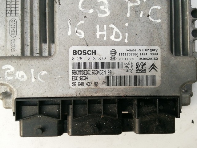 Citroen Berlingo, Peugeot Partner 1,6 16v Diesel Motorvezérlő 0281013872 , 9664843780