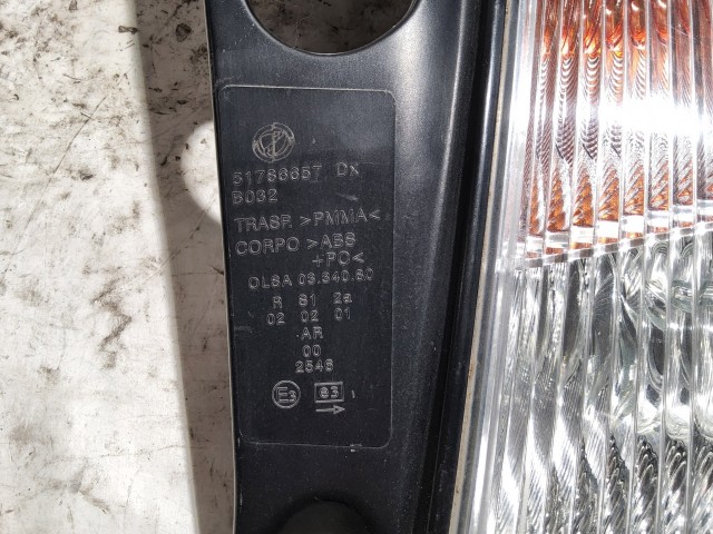 143822 Lancia Ypsilon 2003-2011 jobb hátsó fehér lámpa, izzófoglalat nélkül 51786657