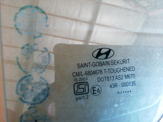 181306 Hyundai I20 2008-2012 bal hátsó fix üveg