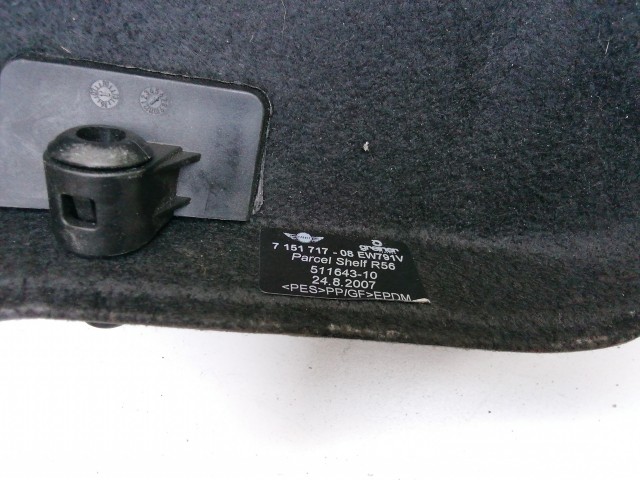 185710 Mini R56 2006-2013 kalaptartó 7151717