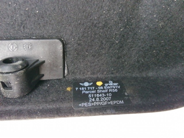185724 Mini R56 2006-2013 kalaptartó 7151717