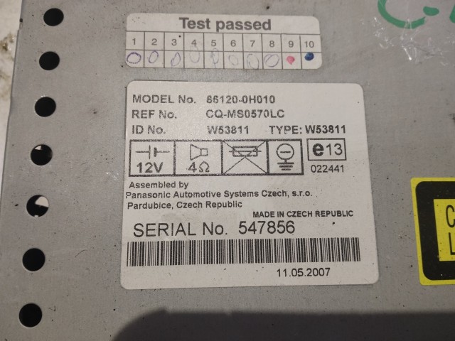 Citroen C1 2005-2014 Rádió Használt Cd-s