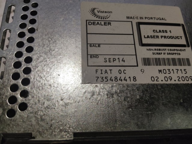 Fiat Bravo 2007-2014 2007-2014 Rádió Használt Visteon Mp3