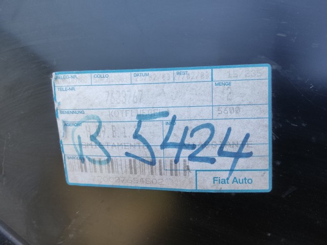 187791 Fiat Uno 1989-1995 Sárvédő Használt Bal első Matt fekete 