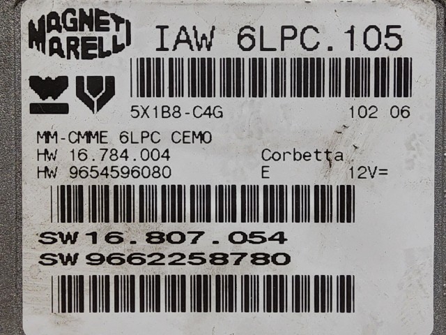 Citroen C2-C3 1,4 16v benzin Motorvezérlő 9654596080