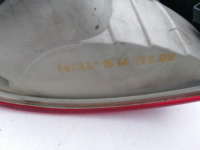 195879 Mercedes Benz B-Class W245 2005-2011 Jobb hátsó külső lámpa, izzófoglalat nélkül!!!!