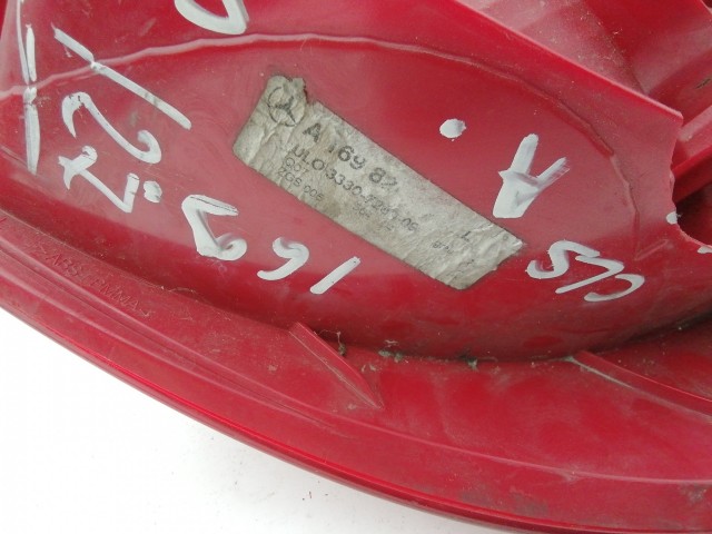 195859 Mercedes Benz A-Class(W169) 2004-2008 bal hátsó lámpa, füst színű, a képen látható sérüléssel A1698200364