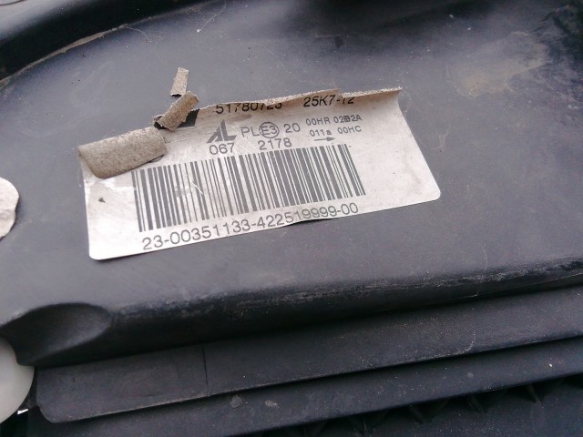 193555 Fiat Idea 2003-2012 Multipla 2003-2010 bal első fényszóró, ködlámpás kivitel 51780723