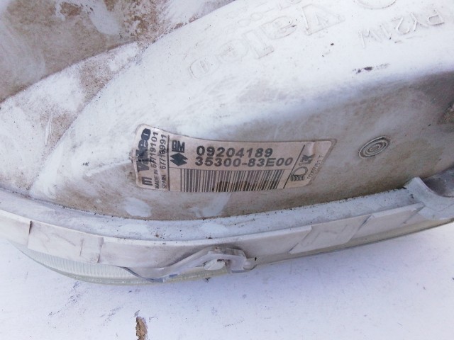 193712 Opel Agila A 2000-2007 2000-2007 Lámpa , Fényszóró Használt  sima bal első 