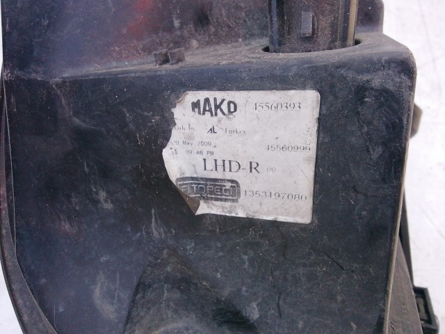 198387 Fiat Fiorino , Qubo 2008 Lámpa , Fényszóró Használt  sima bal első  Mako