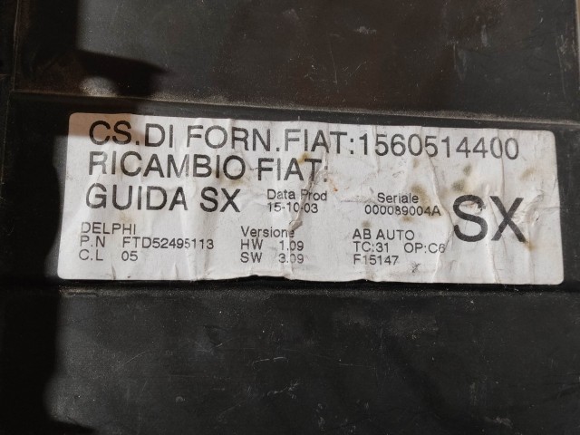 198763 Alfa Romeo 156 2002-2005 digit klímás fűtéskapcsoló, a képen látható sérüléssel