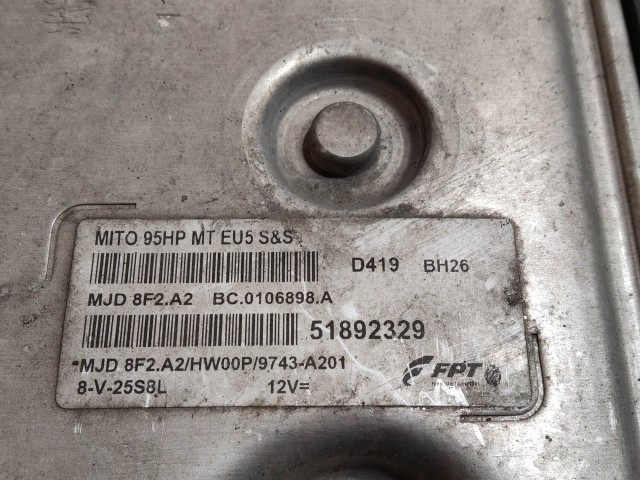 199253 Alfa Romeo MiTo 1,3 16v Diesel motorvezérlő szett 51892329