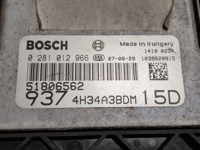 199254 Alfa Romeo Gt 1,9 16v Diesel 2003-2010 motorvezérlő szett 51806562 , 0281012966