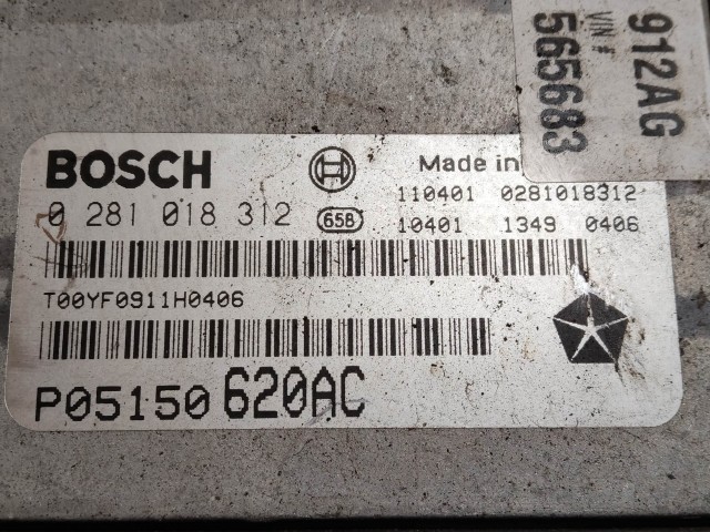 Fiat Freemont 2011-2015 2,0 16v Diesel motorvezérlő 0281018312 , P05150620ac