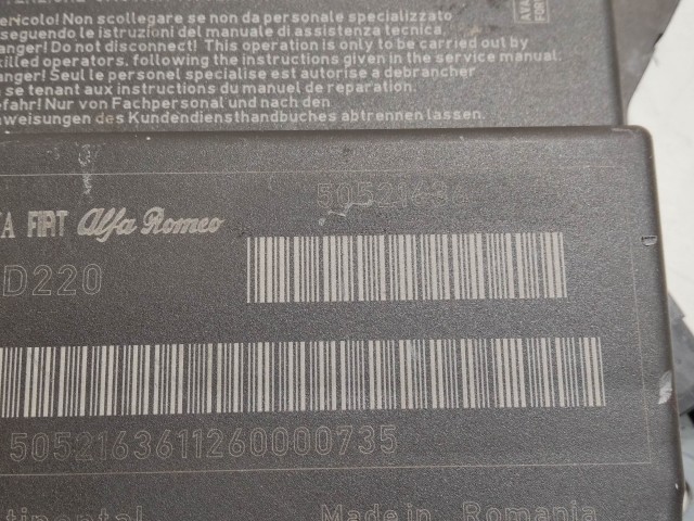 Alfa Romeo MiTo Légzsák indító elektronika 50521636