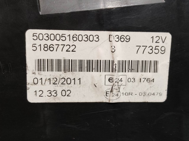 199422 Fiat Doblo 2009-2015 óracsoport (kilóméteróra) 51867722