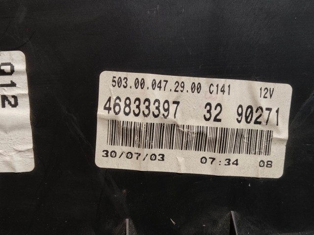 Fiat Punto III. 2003-2010 óracsoport (kilóméteróra) 46833397