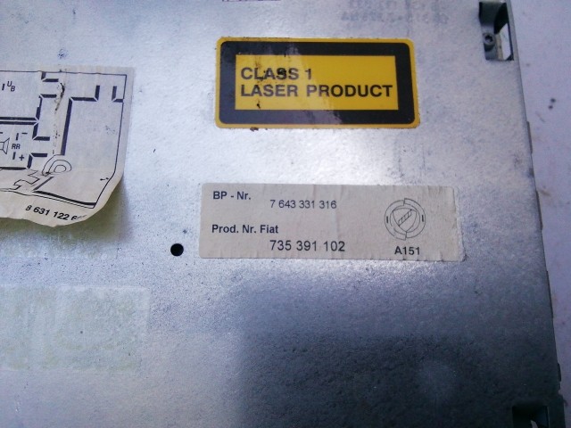 Fiat Multipla 1998-2010 Rádió Használt  Blaupunkt Cd-s