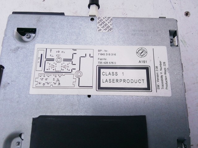 Fiat Multipla 1998-2010 Rádió Használt  Blaupunkt Cd-s