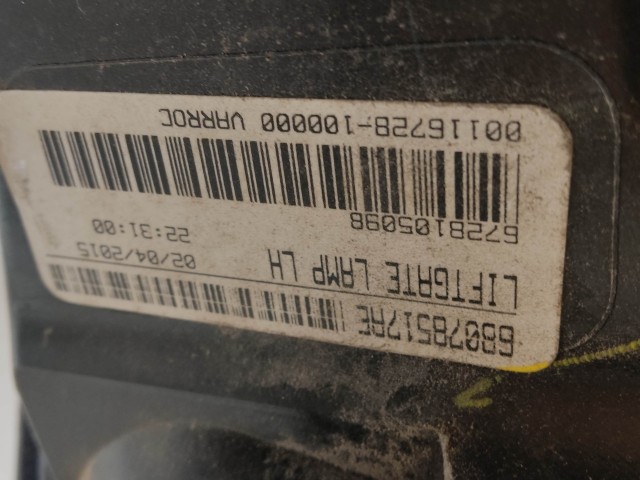 201131 Fiat Freemont 2011-2015 bal hátsó belső lámpa 68078517AE