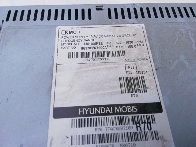 201727 Kia Rio 2011-2017 Cd-s rádió 961701W700CA