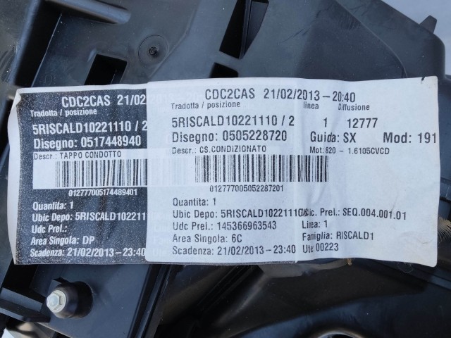 204326 Alfa Romeo Giulietta 2010-2020 digit klímás fűtésboksz 50522872