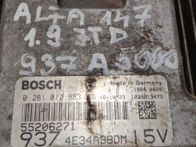 204849 Alfa Romeo Gt 1,9 16v Mjet motorvezérlő szett 0281012883, 55206271